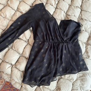 Express one shoulder sheer top
